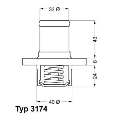 Termostat, lichid racire WAHLER 3174.89D