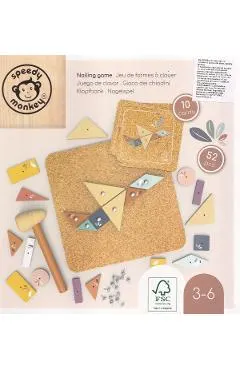 Joc educativ cu ciocanel si panou pluta: Nailing Game
