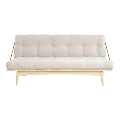 Canapea variabilă cu tapițerie din catifea reiată Karup Design Folk Raw/Natural