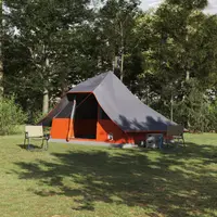 Gossi cort familial tipi gri si portocaliu pentru 10 persoane impermeabil