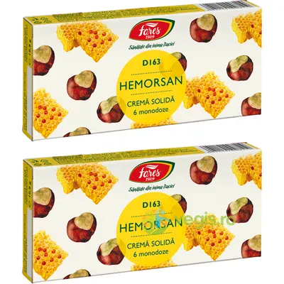 Pachet Hemorsan Crema Solida (D163): 2 x 6 monodoze
