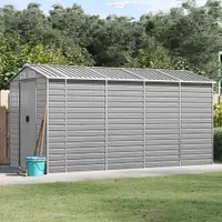 Gossi sopron de gradina, gri deschis, 191x385x198 cm, otel galvanizat