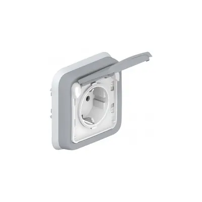 priza Plexo IP55 - German standard - 2P+E - flush mounting - gri