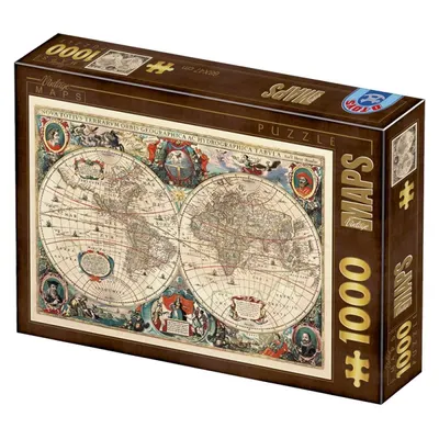 Puzzle 1000 Piese D-Toys, Postere de Epoca, Harta de Epoca