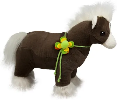 Jucărie de pluș Amek Toys - Căluț muzical cu floare, 30 cm