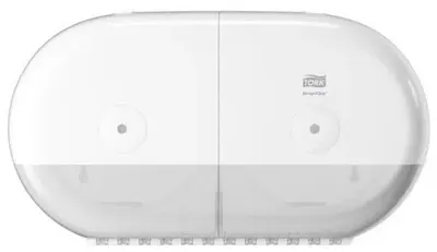 Dispenser pentru hârtie igienică Tork - SmartOne, dublu, T9, 40.6 x 16.4 x 23 cm, alb