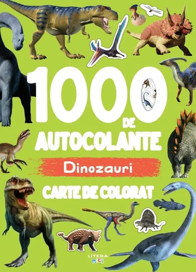 1000 de autocolante. Dinozauri. Carte de colorat