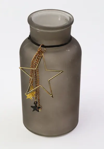 Decoratiune Craciun - Deco Jar with Gold Star, 8x18cm