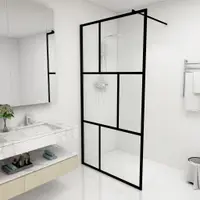 Gossi paravan de dus walk-in, negru, 100x195 cm, sticla securizata