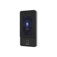 Terminal de control acces cu recunoastere faciala Hikvision DS-K1T342MFWX-E1, 15000 fete, 3000 carduri, amprenta, microfon si difuzor, PoE