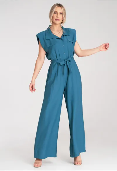 Salopeta dama - eleganta - albastra - material formal