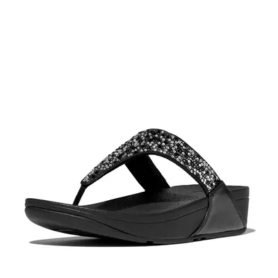 FITFLOP FitFlop Lulu Crystal-Mix Toe-Post Sandals GEHEEL ZWART 43