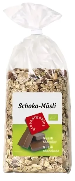 Muesli cu ciocolată, 500 g, verde