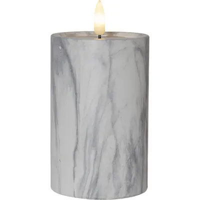 Lumânare cu LED din beton Star Trading Flamme Marble, înălțime 15 cm