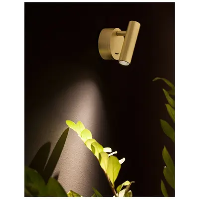 Plafoniera CLIP Satin Brass Aluminiu, Rotating Adjustable LED Philips 3 Wat Intrerupator On/Off 190Lm 3000K IP20