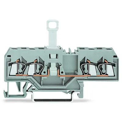 4-conductor disconnect terminal block; for DIN-rail 35 x 15 and 35 x 7.5; 2.5 mm²; CAGE CLAMP®; 2,50 mm²; gray