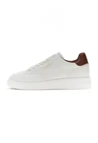 Pantofi sport din piele ecologica cu model monograma - Alb murdar