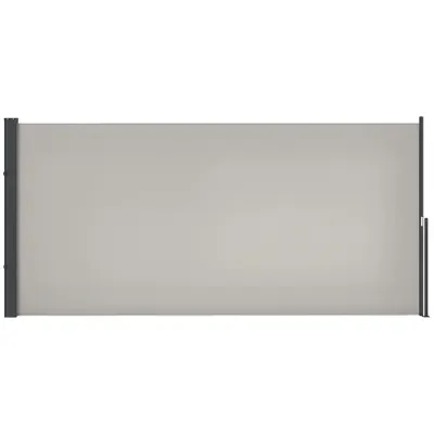 Outsunny Store lateral Gard anti-vânt paravan retractabil dim. 3L x 1,40H m alu. Poliester Anti-UV densitate mare 180 g/m² Gri | Aosom Romania
