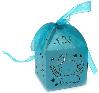 Cutie pliabilă din carton Em Art. art - Pui de elefant, 5 x 5 x 7.5 cm, albastru