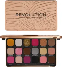 Makeup Revolution Forever Flawless - Paletă de farduri Bare Pink, 18 culori