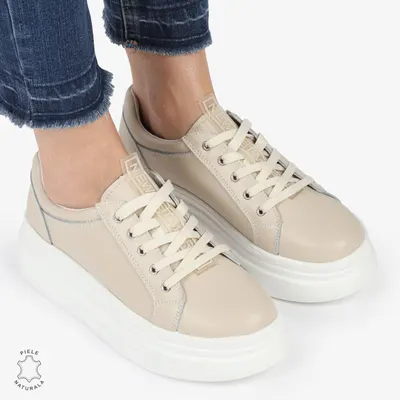 Pantofii casual piele naturala CRL0763 BEJ