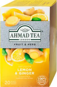 Lemon & Ginger Ceai de fructe, 20 de pliculețe, Ahmad Tea
