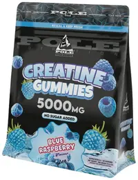 Creatine Gummies, 5000 mg, zmeură albastră, 60 de bomboane gelatinoase, Pole Nutrition