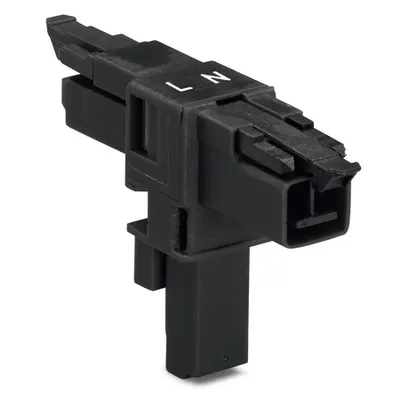 T-distribution connector; 2-pole; Cod. A; 1 input; 2 outputs; 3 locking levers; for flying leads; white