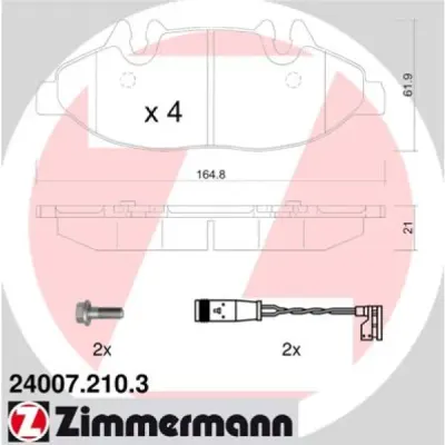 Set placute frana, frana disc ZIMMERMANN 24007.210.3