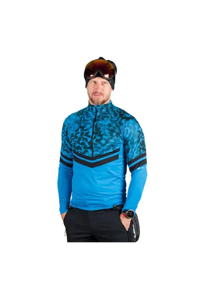 Men's ski technical sweater BERTI - albastru/negru