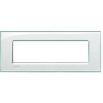 Placa ornament ,7 module, aquamarine, living light, BTICINO
