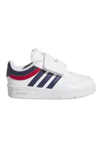 Pantofi sport de piele ecologica cu velcro Hoops 4.0 - Alb optic/Rosu vermillion/Bleumarin