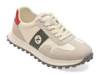Pantofi sport GRYXX albi, 58373, din material textil si piele naturala