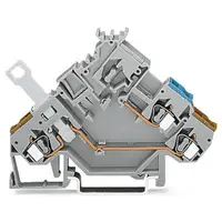 2-conductor actuator terminal block; with colored conductor entries; 2.5 mm²; CAGE CLAMP®; 2,50 mm²; gray