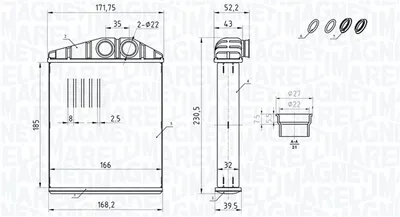Schimbator caldura incalzire habitaclu potrivit HYUNDAI GRAND SANTA FE; OPEL SIGNUM, VECTRA C, VECTRA C GTS 1.6-3.2 04.02-11.18