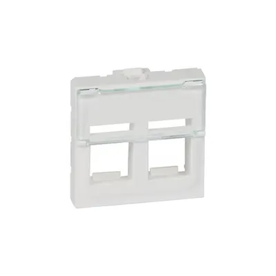 Adaptor pentru RJ 45 Mosaic - pentru 2 Keystone connectors - 2 module - alb