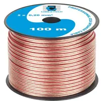 Cablu difuzor CCA, 2 x 0.2 mm2, transparent. Rola 100 m. KAB0351