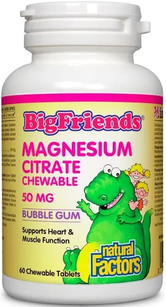 Magnesium Citrate, 50 mg, 60 comprimate masticabile, Natural Factors