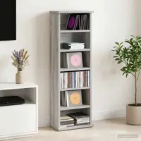 vidaXL Dulap pentru CD-uri Sonoma gri 60 x 17 x 92 cm Lemn prelucrat