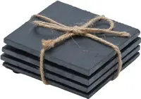Suporturi pătrate din șist Estia - 4 buc, 10 x 10 cm