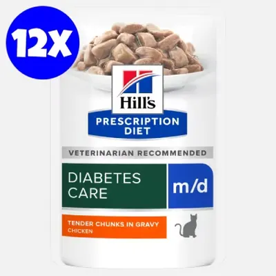 Hill's Prescription Diet m/d Feline Chicken, 12x85 g