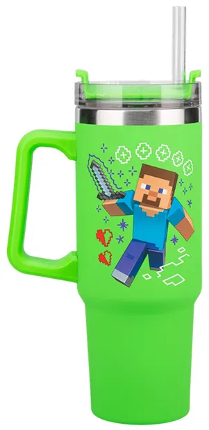 Cană de călătorie Paladone Games: Minecraft - Steve & Creeper, 900 ml