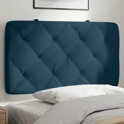 vidaXL Pernă tăblie de pat, albastru, 90 cm, catifea
