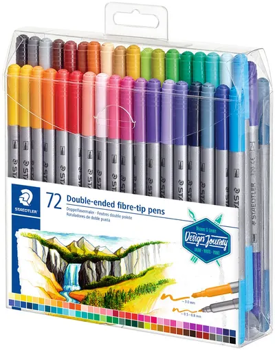 Carioci colorate Staedtler - 72 culori, cu doua capete