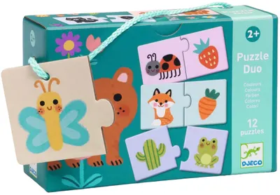 Puzzle educațional Djeco Duo - Culori, 24 piese