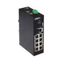 Switch cu 10 porturi Dahua PFS3110-8ET-96-V2, 1 port SFP uplink, 1 port uplink, 8.000 MAC, 8 porturi PoE, fara management