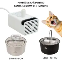 SHAW Pompă Shaw Fantană Smart Inox, pompă fântână pisici, 1buc