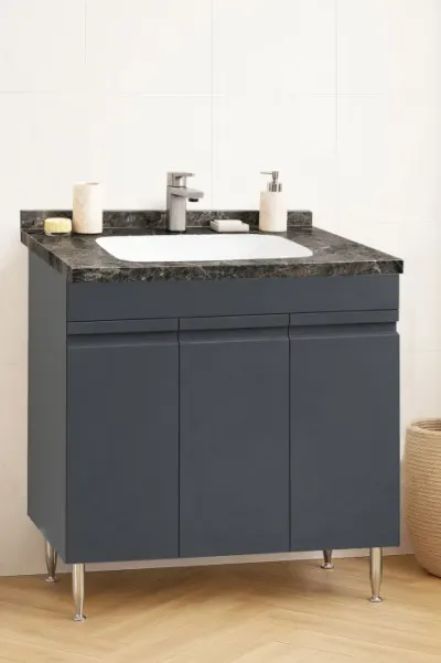 Set Baza front MDF si Lavoar seria 886, montat, 80 cm, antracit