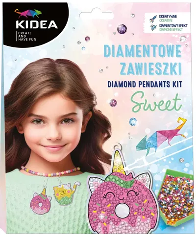 Trusă creativă Kidea - Pandantive cu diamante, Animale drăguțe