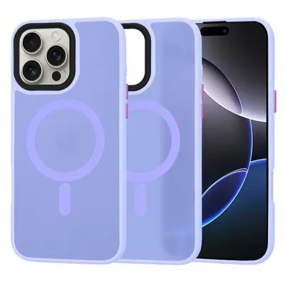 Husa MagSafe pentru Apple iPhone 16 Pro Max, Techsuit, HaloFrost, Mov Deschis